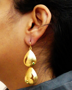 Ensemble de boucles d'oreilles classiques en argent sterling 925 plaqué or avec pierres précieuses tsavorite, pour femmes, pour mariage - Product Image 5