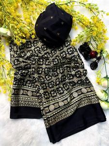 ผ้าไหมนุ่มแบบใหม่ ลายอาการ์ชา พร้อมลวดลายลากดีและดีไซน์แฟนซีสำหรับผู้หญิงอินเดีย มีสินค้าในสต็อก - Product Image 4