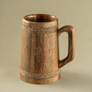 Mug en bois, mug en bois pour bière, mug en bois pour bière artisanal, mug en bois pour café, mug en bois rustique, mug en bois sculpté - Product Image 2
