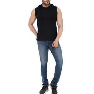 Vente en gros de vêtements de sport sans manches pour homme sweats à capuche fitness sweats à capuche de gym pour hommes sweat à capuche décontracté en coton vierge sans manches grande taille - Product Image 4