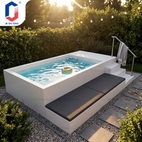 Piscine rectangulaire hors sol en FRP - Résistante aux UV, durable, facile à installer pour une utilisation extérieure à domicile