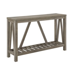 Mesa de consola de hierro de madera de mango duradera, muebles plegables de estilo de granja para el hogar, para dormitorio, sala de estar, apartamento, uso hospitalario - Product Image 1