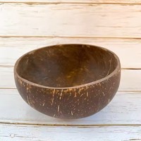 Natuurlijke ecovriendelijke kokosnootschaal handwerk op maat gemaakt cadeau duurzame bohemian stijl voor feesten oliebehandeld gepolijst DHT
