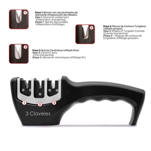 Affilacoltelli a 4 fasi, 25 cm. (3 Claveles 09432) - Product Image 3