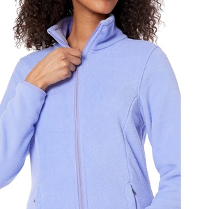 Chaqueta corta de algodón polar con cremallera completa para mujer, chaqueta cálida de invierno de manga larga con cuello levantado, chaqueta de invierno con cremallera corta de Sherpa para viento - Product Image 3