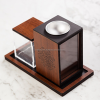 Juego de bandeja Bakhoor de madera decorativa en idioma árabe con caja, quemador de Ramadán, quemador especial Eid Oud de Oriente Medio para decoración del hogar