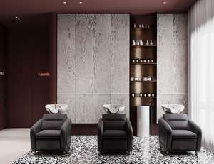 Modern Portable Wood Hair <b>Salon</b> Station Mirror with LED Lighting-Custom <b>Salon</b> Shop Display <b>Furniture</b> for Warehouse & Hotel Use - Product Image 5