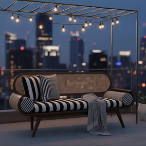 Ensemble de meubles d'extérieur de luxe moderne écologique FLINK Designer |   Canapé de patio intérieur/extérieur avec cadre en bois antirouille |   Haute gamme - Product Image 5