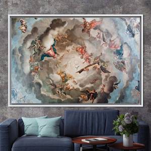 Peinture Renaissance Heaven - Tableau d'ange imprimé sur toile, 1P : encadré blanc - Product Image 1