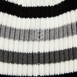 Solid Color Solid Pattern Jacquard Stripes <b>Wool</b> Blend Breathable Waterproof Unisex Adults Beach High Quality Stripes <b>Beanies</b> - Product Image 4