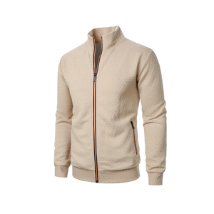 Veste de printemps et d'automne pour hommes, design jacquard chic avec col montant pour le printemps, l'automne et l'été, service OEM disponible - Product Image 3