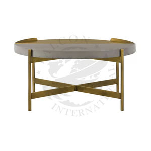 Tables basses rondes en métal doré au design moderne de qualité supérieure Tables centrales à plateau pliant pour la décoration de la maison et du mariage - Product Image 5