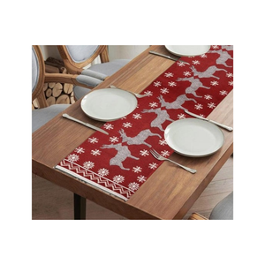 Eco Luxe Center Floral <b>100</b>% Cotton 280 GSM Jacquard Weave GOTS Certified Washable Durable OEM ODM Available Dining Table Runner - Product Image 6