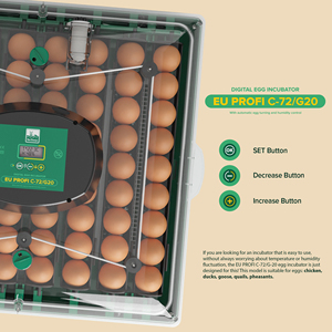 EU <span class=keywords><strong>PROFI</strong></span> C-72 Digitaler Brutapparat mit 72 Hühnereiern Kapazität und Automatischer Feuchtigkeitsregelung - Product Image 3
