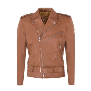 Chaqueta de motorista de cuero de vaca Brando para hombre, totalmente personalizable, ajustada, diseño de moda, tela estampada en todos los colores - Product Image 4