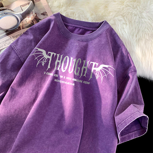 Camisetas Vintage con hombros caídos y gráficos personalizados, camiseta Vintage con lavado ácido para hombre, camisetas extragrandes para hombre - Product Image 6