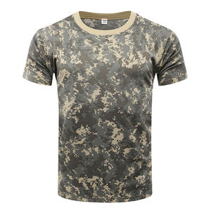 Camiseta táctica de algodón de camuflaje para exteriores para hombre, ropa de entrenamiento deportivo de punto transpirable - Product Image 3