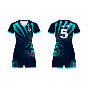 Vente en gros de maillots de volley-ball unisexes tendance ensembles d'uniformes personnalisés d'impression par transfert de chaleur pour équipes sportives 100% polyester - Product Image 1