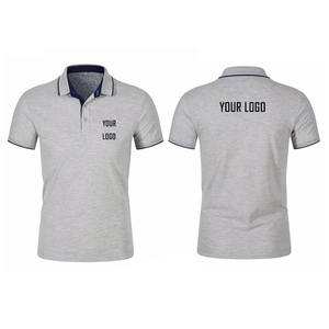 Camiseta deportiva de algodón, camiseta Polo, sudadera con solapa de costura insertada, Camiseta holgada de manga corta personalizada para hombres - Product Image 4