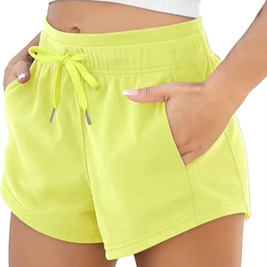 Pantalones cortos deportivos para mujer, pantalones cortos elásticos de cintura alta para entrenamiento, pantalones cortos clásicos para mujer, aspecto informal diario - Product Image 1