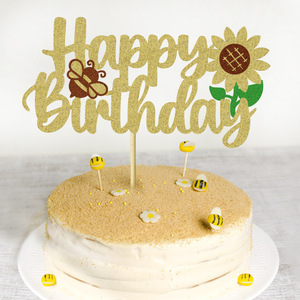 Adorno para Pastel de Cumpleaños con Temática de Abeja y Girasol JUXINDA, Perfecto para Decoraciones de Fiestas de Cumpleaños Infantiles y Creación de Atmósfera - Product Image 2