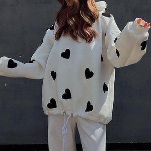 Plus Size Breathable Custom <b>Women's</b> Oversize <b>Hoodie</b> <b>White</b> Cotton Fleece with Patch Embroidery Baggy Style <b>hoodies</b> for <b>Women</b> - Product Image 4