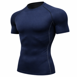 Camiseta de compresión para hombre, de secado rápido, transpirable, para gimnasio, fitness, camiseta ajustada, ropa deportiva para correr, ropa deportiva ajustada al cuerpo, capa base - Product Image 3