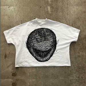 T-shirt en tissu tricoté léger surdimensionné pour hommes, 100% coton, avec motif en bambou massif, personnalisable - Product Image 5