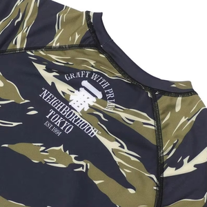 Men's Forest Green Long Sleeve Rash Guard Neighborhood Camo <b>Printed</b> Lightweight Running Clothes - Product Image 5