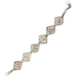 Bracelet à motif carré primitif en argent sterling 925 plaqué or rhodié 14 carats avec diamant et perle d'eau douce - Product Image 3
