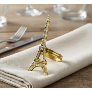 Anneau de serviette en laiton de qualité supérieure, finition dorée, porte-serviettes élégant fait main, décoration de table pour événements formels - Product Image 4