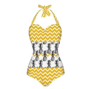 ชุดบิกินี่ลายผ้าย่นสำหรับผู้หญิงทันสมัยมีสายรัดปรับได้และชุดว่ายน้ำ2ชิ้นแบบยืดหยุ่นมีพื้นผิวพิมพ์ลายสัตว์ - Product Image 1
