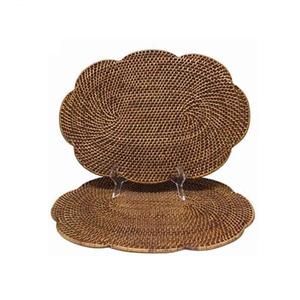 Napperon écologique en rotin naturel Best-seller plaque de présentation tissée de forme irrégulière pour les fêtes de mariage taille personnalisable - Product Image 2