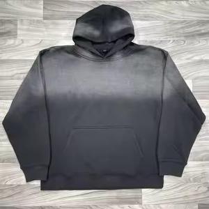 เสื้อฮู้ดดี้ผ้าฝ้าย 100% หนัก 400 กรัม ซักย้อมแบบแอซิดวอช สวมใส่สบายสำหรับผู้ชายในฤดูหนาว - Product Image 1
