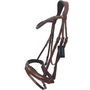 Cabestro de caballo de cuero de lujo con banda para la nariz acolchada Ajuste ergonómico Herrajes de aleación resistentes y diseño de cuerda cómodo - Product Image 1