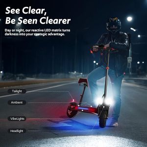 Scooter eléctrico de 48v 1200W para adultos, 11 pulgadas, neumáticos gruesos todoterreno, alta velocidad MAX x6 - Product Image 5