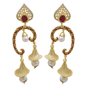 Elegante antiguo imitación AD mate plateado pendientes tradicional AD estilo colgante personalizado moda latón proveedor de moda para exportación - Product Image 2