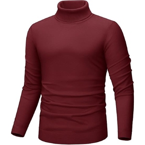 Nouveau gros qualité professionnelle polyester couleur unie pull pull hommes col rond épais printemps chandails - Product Image 5
