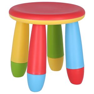 WELL HOME Tabouret rouge pour enfants, chaise en plastique solide et durable, diamètre 30x26 cm - Product Image 1