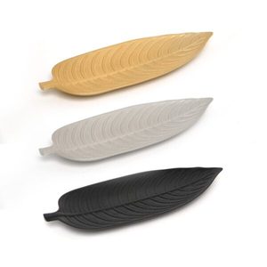 Plateau en métal personnalisé à chaud plateau décoratif en forme de feuille noire pour le stockage de fruits polyvalent décor de Table à manger de service alimentaire - Product Image 5