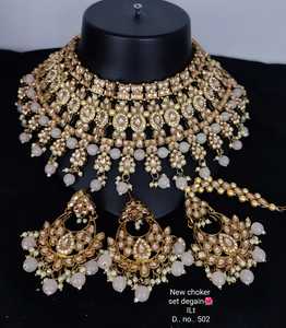 Conjunto de Collar de Perlas Chapado en Oro Tradicional de Última Moda al por Mayor de Indan 2024 para Mujer - Product Image 3