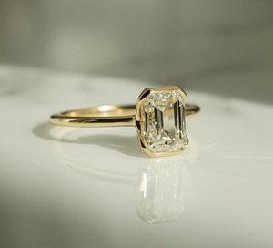 Igi ได้รับการรับรอง2.0 CT แหวนแต่งงาน CVD ประดับเพชรสีเขียวมรกต - Product Image 1