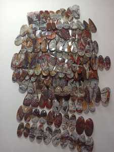 Paire de cabochons en agate de dentelle folle naturelle Pierres précieuses en vrac Cabochons naturels Pierres précieuses en vrac de l'exportateur indien - Product Image 5