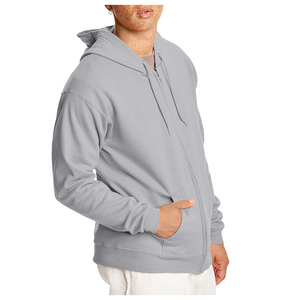 Sweat à capuche personnalisé 100% coton pour hommes coupe régulière fermeture éclair polaire éponge française 300g coupe-vent thermique vêtements de rue hiver - Product Image 3