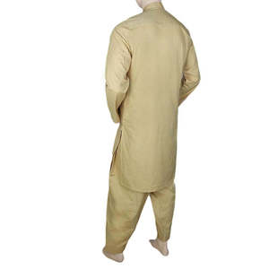 Shalwar Kameez brodé pour homme, col bandoulière - Camel - Product Image 5