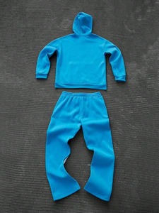 Ensemble de survêtement personnalisé de haute qualité pour hommes, 400g, 100% coton, léger, sweat à capuche zippé et jogging pour l'hiver, vintage - Product Image 4