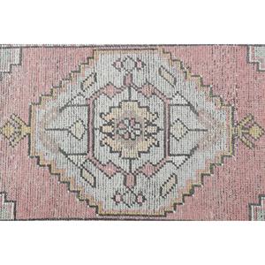 Turkish Small Rug 1.6x2.9 ft, Vintage <b>Red</b> Floral <b>Wool</b> Rug - Product Image 4