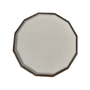 Plateau octogonal en émail blanc personnalisé fabriqué à la main par des artisans indiens Plateau de service en bois de manguier idéal pour servir et décor de cuisine - Product Image 2