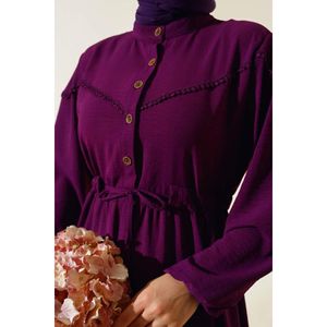 आधा बटन फ्रंट लेटी कपड़े बैंगनी - Product Image 1