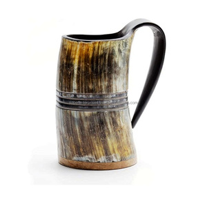 Tasses à boire en corne à thème naturel, décoration intérieure, Design de matériau Unique, tasse à boire - Product Image 1